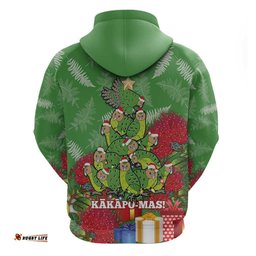 kakapo new zealand christmas hoodie meri kirihimete pohutukawa green color