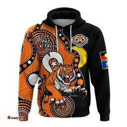 custom text and number wests tigers rugby naidoc hoodie for our elders indigenous art