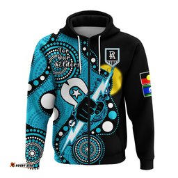 custom text and number port adelaide football naidoc hoodie for our elders indigenous art