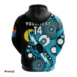 custom text and number port adelaide football naidoc hoodie for our elders indigenous art