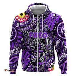 personalised naidoc week 2024 fremantle dockers freo hoodie australian aboriginal hand painting