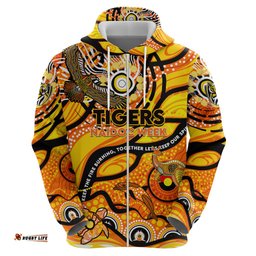 custom naidoc week 2024 tiger hoodie aboriginal animals keep the fire burning