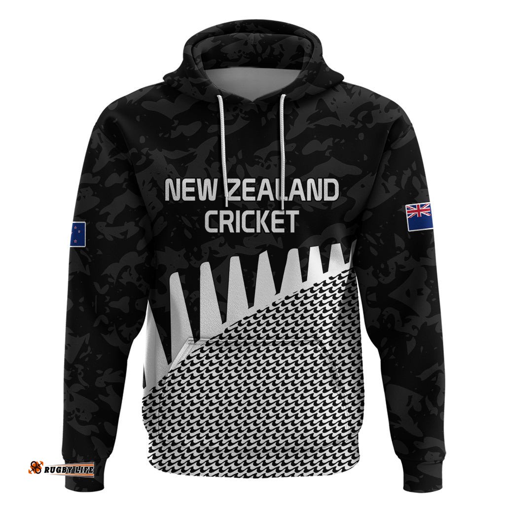 custom text and number new zealand cricket hoodie black cap sporty style no1