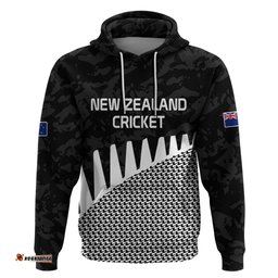 custom text and number new zealand cricket hoodie black cap sporty style no1