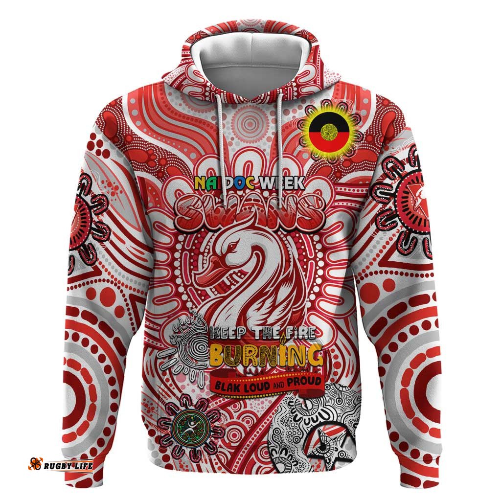 custom sydney swans naidoc week 2024 hoodie mascot football