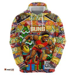 custom suns football merry christmas hoodie indigenous australian art