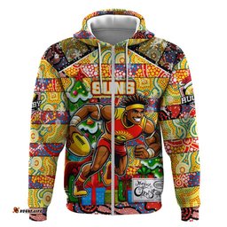 custom suns football merry christmas hoodie indigenous australian art