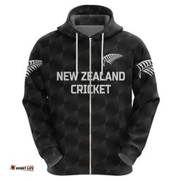 custom personalised new zealand cricket hoodie silver fern unique black