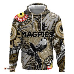 personalised naidoc week 2024 collingwood magpies hoodie australian aboriginal hand painting