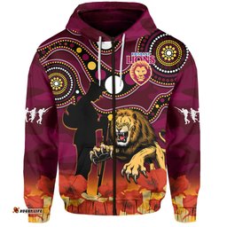 brisbane lions football anzac hoodie aboriginal mix poppy camouflage