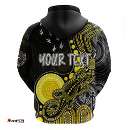 personalised naidoc week afl tigers hoodie aboriginal dot art lizard mix boomerang