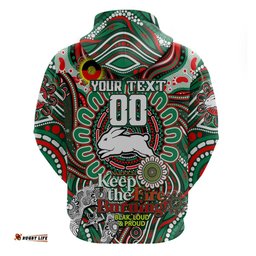 custom naidoc week 2024 rabbitohs hoodie mascot rugby