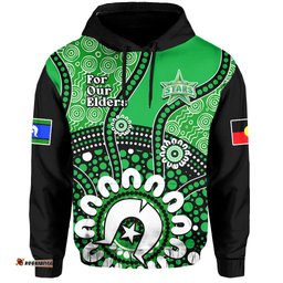 custom text and number melbourne stars naidoc hoodie indigenous for our elders
