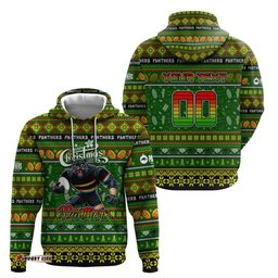 personalized panthers rugby xmas hoodie australia nrl mascot