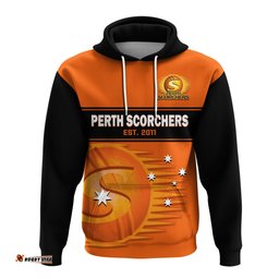 custom text and number perth scorchers cricket hoodie est 2011 sporty version