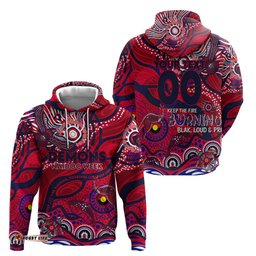 custom naidoc week 2024 demons hoodie aboriginal animals keep the fire burning