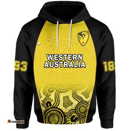 custom text and number western australia cricket hoodie warriors sheffield shield indigenous