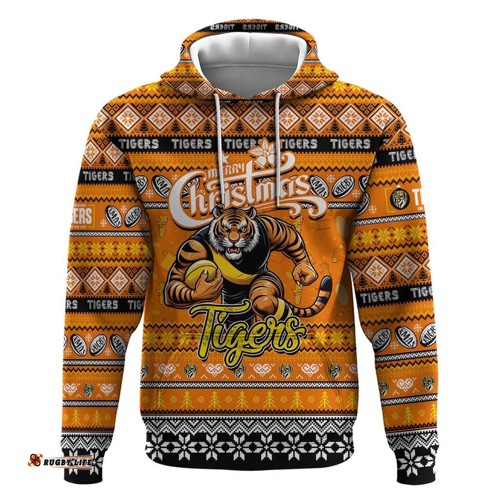personalized tigers football xmas hoodie australia afl mascot