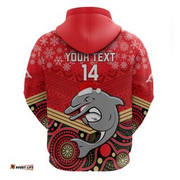 custom dolphins rugby christmas hoodie merry xmas mix aboriginal art