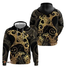 black and gold aotearoa whai hoodie nz stingrays maori curves style