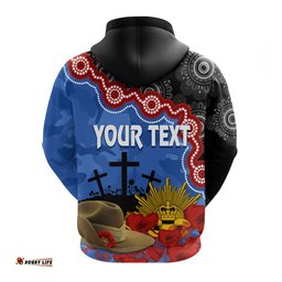 western bulldogs football anzac hoodie aboriginal mix slouch hat