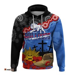 western bulldogs football anzac hoodie aboriginal mix slouch hat
