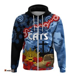 cats football anzac hoodie aboriginal mix slouch hat