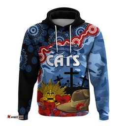 cats football anzac hoodie aboriginal mix slouch hat