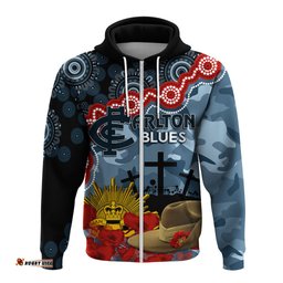 the blues football anzac hoodie aboriginal mix slouch hat