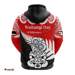 waitangi day hoodie tino rangatiratanga flag with tiki maori fern