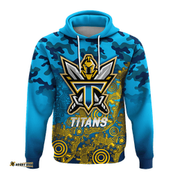 custom personalised titans rugby anzac day camouflage indigenous art hoodie
