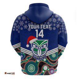 custom warriors rugby christmas hoodie merry xmas mix aboriginal art