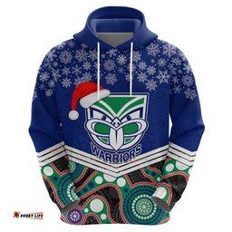custom warriors rugby christmas hoodie merry xmas mix aboriginal art