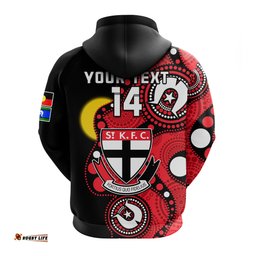 custom text and number st kilda football naidoc hoodie saints indigenous for our elders