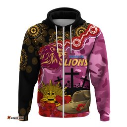 lions football anzac hoodie aboriginal mix slouch hat