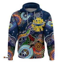 personalised cowboys naidoc week 2024 hoodie australia aboriginal dot painting