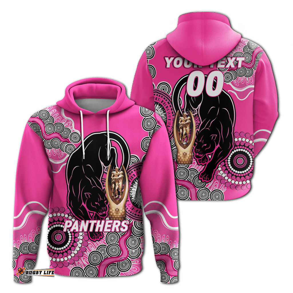 custom personalised panthers rugby premiers aboriginal art hoodie
