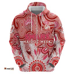 personalised swans naidoc week 2024 hoodie aussie aboriginal art