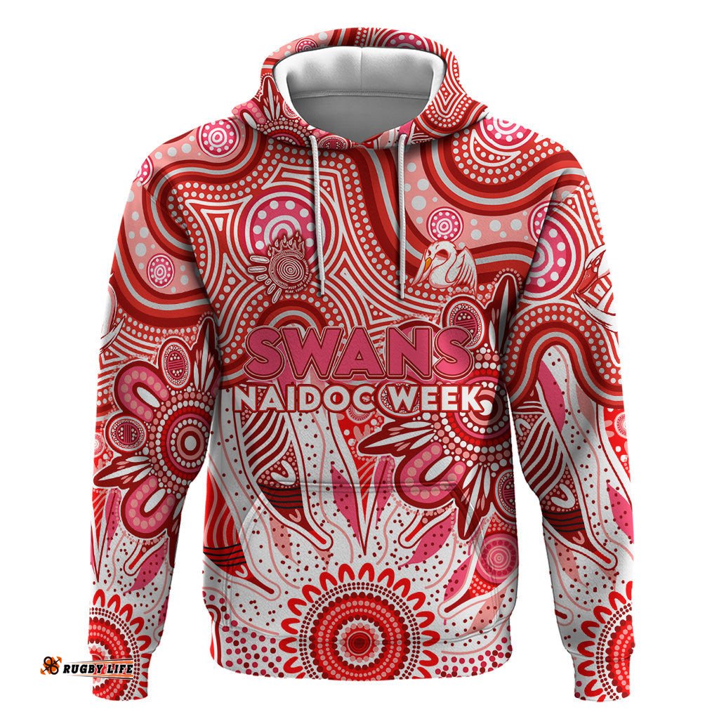 personalised swans naidoc week 2024 hoodie aussie aboriginal art