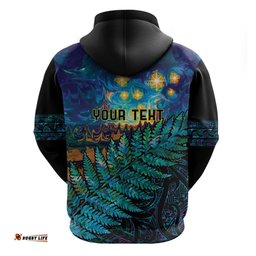 matariki te tau hou maori hoodie new zealand silver fern night starry sky