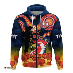 custom text and number roosters rugby anzac hoodie dots poppy mix camouflage lest we forget