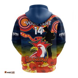 custom text and number roosters rugby anzac hoodie dots poppy mix camouflage lest we forget
