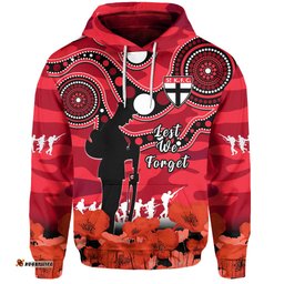 custom text and number st kilda football anzac hoodie saints aboriginal mix poppy camouflage
