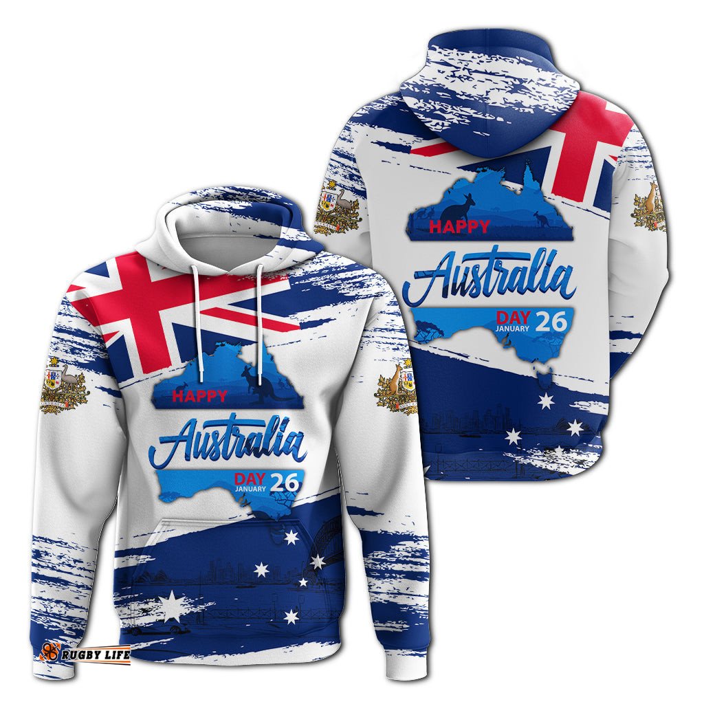 happy australia day january 26 pattern hoodie