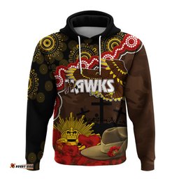 hawks football anzac hoodie aboriginal mix slouch hat