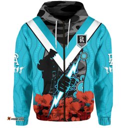 custom text and number port adelaide football anzac hoodie power aboriginal mix poppy camouflage