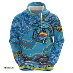dolphins aboriginal art map flag australia hoodie