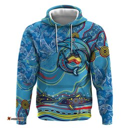 dolphins aboriginal art map flag australia hoodie