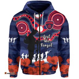 custom text and number melbourne football anzac hoodie demons aboriginal mix poppy camouflage