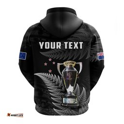 custom personalised new zealand rugby hoodie black fern proud champions rwc